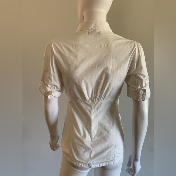 Guess Classic Button Down Top in White - Picture 4 of 5